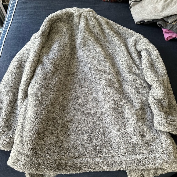Grey fuzzy sweater from pj salvage size S but is pretty oversized. - Picture 2 of 2